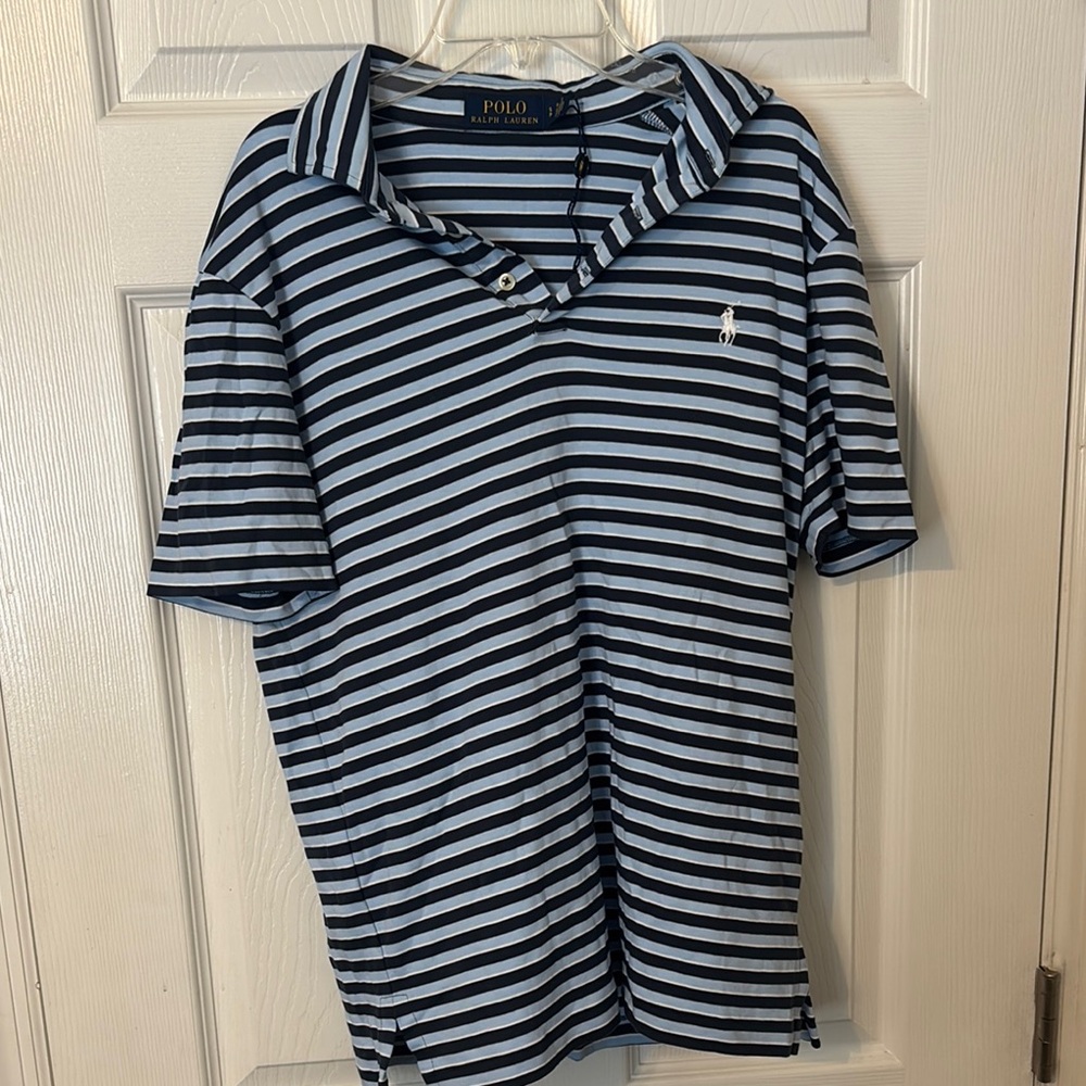 Polo by Ralph Lauren Blue and Black Striped Polo Shirt